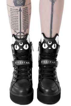 Keiko Kitty Flats [B] | KILLSTAR - US Store Ash Boots, Black High Tops, Daily Routines, Alt Fashion, Creepers, Cute Shoes, Everyday Outfits, Sims 4