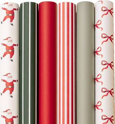 Amazon.com: Merry Market 6-pack Premium Matte Christmas Wrapping Paper, Minimal Holiday Gift Wrap, Santa, Green Stripe, Solid Red, Gingerbread, Solid Green and Merry & Bright - 30” x 168” per roll, 210 square feet total : Health & Household Red And Green Wrapping Paper, Neutral Christmas Gift Wrapping, Christmas Wrapping Paper Pattern, Christmas Wrapping Paper Aesthetic, Classic Christmas Wrapping, Wrapping Paper Ideas, Christmas Present Wrap, Wrapping Inspiration, Green Wrapping Paper