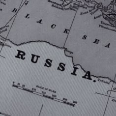 an old map with the word russian on it