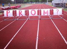 an empty track with the words prom written on it