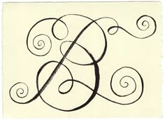 the letter b is made up of swirls and scrolls on a piece of paper