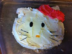 a cake that has been decorated to look like a cat