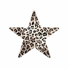 a leopard print star decoration on a white background