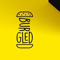 a yellow background with the words burger geld on it