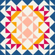 an image of a colorful geometric pattern that looks like it has been made into a quilt