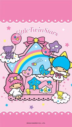 Little Twin Stars Wallpaper, Twin Stars Wallpaper, Kawaii Wallpapers, Stars Wallpaper, Hello Kitty Collection