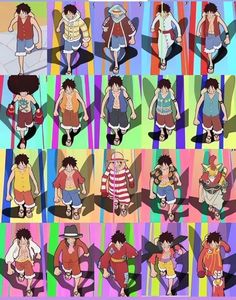 an image of many different people in cartoon style outfits and clothes on the same page