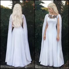 Game of Thrones White Meereen Dress - Dragon Necklace Gown + Cape - Cosplay Costume Sale by FleurDeLysCouture on Etsy https://www.etsy.com/listing/398651531/game-of-thrones-white-meereen-dress White Cosplay Dresses For Events, White Dresses For Cosplay Events, White Elven Costume For Cosplay Events, White Floor-length Dress For Costume Party, White Elven Costume For Fantasy Events, White Fantasy Costume For Costume Party, White Princess Costume For Cosplay, White Costume For Cosplay And Fancy Dress Events, White Costumes For Cosplay Events