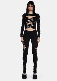 Women's Clothing Clearance & Sale: Shop with Discount – Dolls Kill 90s Platform Shoes, Grunge Clothing, Mesh Pants, Lace Up Leggings, Cut Out Leggings, Weaving Designs, Black Dolls, Black Doll, Current Mood