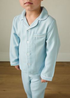 Little English Classic Pajama Sets are back for Fall! With long sleeves, long legs, and a soft, flannel-y feel, these pajamas are sure to be a favorite this season! They run from 18m - 12, making them perfect for sibling matching & sister can coordinate in our Classic Nightgown - Light Blue. 100% fire-resistant polyester Machine wash cold, tumble dry low Button closures down front, elastic waistband Blue Pajama Set, Blue Pajamas, English Classic, Matching Sisters, Classic Pajamas, Pyjama Sets, Pajama Sets, Soft Flannel, Classic Blue