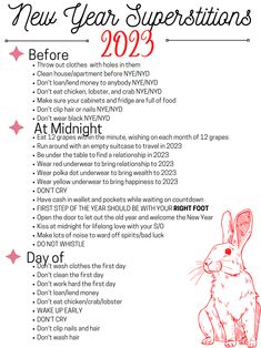 the new year superstitions list for 2013