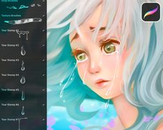 Hi! This set has more than 30 brushes. These brushes will help you draw different kinds of tears💧 In this set there are: - Tears Stamp (18) - Drop Stamp (10) - Tears Brush - Drop Brush - Texture brush You can also watch a video where I show these brushes in action📹 If you have any problems, please contact me. Support: 24/7 You can also buy all my brush sets in one pack (you save more than $120): Over 2000+ Procreate Brushes (Whole store bundle): https://www.etsy.com/listing/1555727717/over-200 How To Draw Tears, Procreate Downloads, Digital Art Programs, Digital Art Software, Free Procreate, Procreate Brushes Free, Brushes For Procreate, Paint Brush Art, Brush Drawing