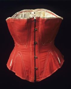 Corset, ca. 1860s. From Kulturen (Database for Museum Collections). 1860 Corset, 1860s Corset, Victorian Corsets, Corset Stays, Cheap Corset, 1860s Fashion, 1860 Fashion, Victorian Corset, 70 Fashion