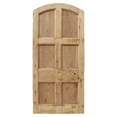 an open wooden door on a white background