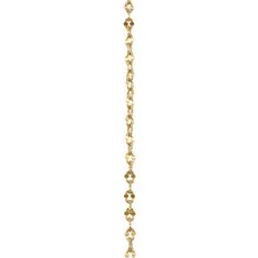 a long gold chain is shown on a white background with no people in the photo