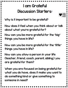 a poem that says i am grateful discussion starter