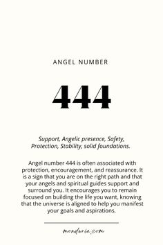 The spiritual meaning of angel number 444! 🌟 Discover how 444 symbolizes support, protection, and encouragement from your angels. This powerful number signifies that you’re on the right path, guided and surrounded by divine presence. Focus on building your desired life, knowing the universe supports your goals and aspirations. 🌠✨   Does this resonate with you, or do you have a different relationship with this number? Let me know down below :)   #AngelNumber444 #SpiritualMeaning #DivineGuidance #Numerology #SpiritualAwakening #GuardianAngels #444Meaning #SpiritualJourney #Synchronicity #AngelicPresence         #AngelNumber444#SpiritualAwakening#DivineGuidance#Numerology#AngelNumbers#SpiritualMeaning#444Meaning#SpiritualJourney#Synchronicity 7337 Angel Number Meaning, 444 Relationship Meaning, Numbers With Meanings Love, Protection Angel Number, Meaning Of Angel Number 444, What Does 444 Mean Angel Numbers, Angel 444 Meaning, Meaning Of 444 Angel Numbers, 444 Angel Numbers Meaning