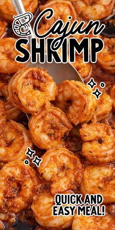 the recipe for cajun shrimp is shown in this advertisement