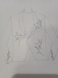 a drawing of a sweater with birds on it