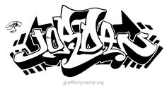 the word graffiti written in black and white