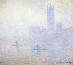 the big ben clock tower towering over the city of london on a foggy day