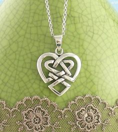 Celtic Knot Heart Necklace in Sterling Silver | FREE Shipping in USA – woot & hammy Celtic Rings Women, Gold Leaf Necklace, Celtic Wedding Rings, Silver Necklaces Women, Heart Necklace Diamond, Diamond Solitaire Necklace, Earring Studs, Heart Shaped Diamond, Gold Jewelry Indian