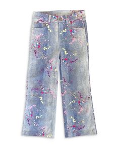 Terez Girls' Stretch Denim Paint Splatter Loose Fit Jeans - Little Kid, Big Kid Casual Cotton Jeans With Paint Splatter, Splatterd Jeans, Fitted Denim Jeans With Paint Splatter, Spring Paint Splatter Cotton Jeans, Fitted Paint Splatter Denim Jeans, Denim Paint, Paint Jeans, Paint Splatter Jeans, Lounge Sweater