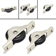 four different types of rollers with black handles