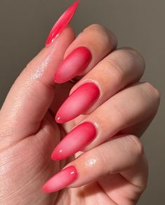 Pink Nails 2024, Red Nail Designs Summer, Red Nail Colors, Bright Nail Ideas, Red Pink Nails, White And Pink Nails, Red Ombre Nails, Boutique Nails, White Manicure