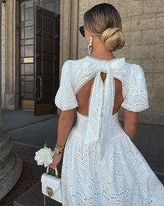 Broderie Dress, Frilly Dresses, Eyelet Embroidery, Neue Outfits, Event Outfit, Dreamy Dress, Open Back Dresses, Chic Outfit, Mode Inspo