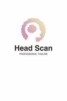 the head scan logo is shown on a white background with an orange and red circle