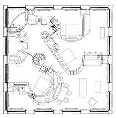 the floor plan for a kitchen and living room