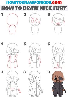 how to draw an animated character from the cartoon ricky with step by step instructions