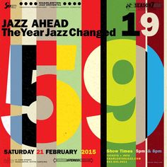 a poster for the year jazz changed, featuring various numbers and shapes in different colors