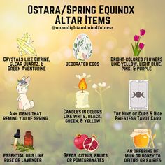 Ostara Prayer Pagan, Ostara Blessings, Crystals For Ostara, Ostara Altar, Ostara Spring Cleaning, Ostara Mini Altar, Spring Equinox Ritual, Celebrate Ostara, Ostara Ritual