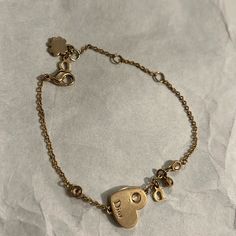 Authentic Dior Bracelet Pretty Good Condition! Dior Bracelet, Brand Vision, Dior Gold, Bracelet Heart, Dior Accessories, Dior Jewelry, Butterfly Bracelet, Jewelry Brand, Heart Bracelet