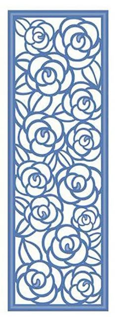 the laser stencil is designed to look like an ornate design with blue flowers