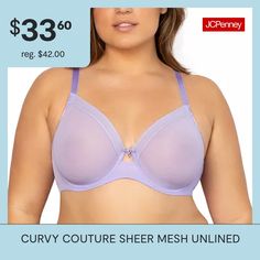 This women�s bow-accented underwire bra from Curvy Couture is made from a breathable mesh fabric and features back and side smoothing, adjustable straps,hook-and-eye back closures, and offers high support.Bra Type: Underwire, Full CoverageFeatures: Stretch Fabric, Adjustable StrapsClosure Type: Hook & Eye, Back ClosureSupport: Medium SupportFiber Content: 88% Nylon, 12% SpandexFabric Description: WovenCare: Hand Wash, Line DryMaterial: NylonCountry of Origin: Imported Full Coverage Bra, Full Figured, Underwire Bra, Mesh Fabric, Stretch Fabric, Mesh, Bra, Couture