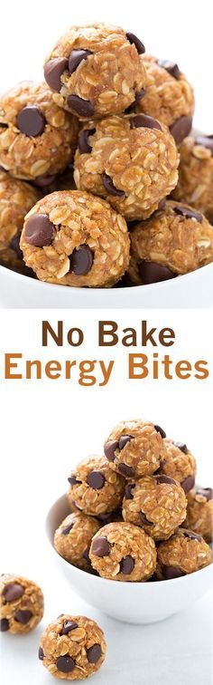 no bake energy bites in a bowl with chocolate chips