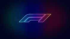 the letter f in neon colors on a dark background