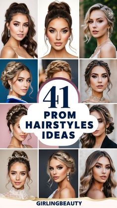 Cute Formal Hairstyles, 8th Grade Formal Hairstyles, Best Prom Hairstyles, Prom Hairstyle Ideas, Prom Hairstyle, Romantic Curls, Elegant Updos, Prom Dance, Braided Styles