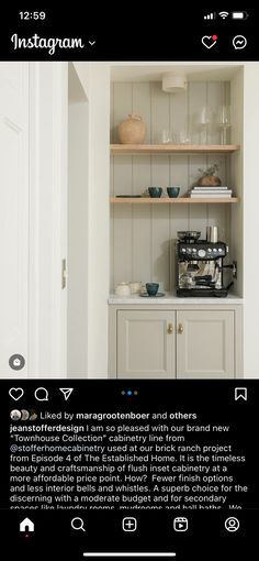 the instagram page on instagram com shows an image of a coffee maker and other items