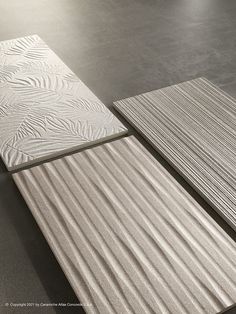 three different types of wood planks are shown in this image, one is white and the other is beige