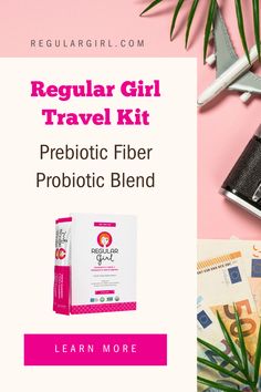 Clinically proven prebiotic soluble fiber and probiotics, created with the help of a woman dietitian. Regular Girl delivers true regularity, addressing both occasional constipation and diarrhea, without excess gas, cramping, or bloating. Contains 7 convenient individual on-the-go packets, which are perfect for stashing in your bag for your next adventure, or for testing out Regular Girl. Learn more about Regular Girl's Travel Kit!