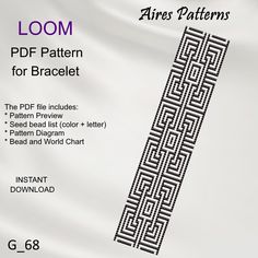 an image of a book cover with the text loom pattern for braclet