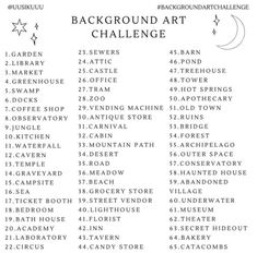 the back ground art challenge is shown in black and white, with numbers on it