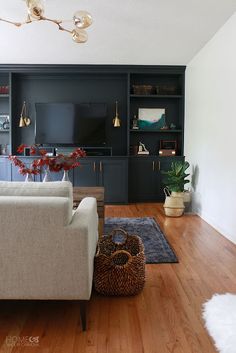 the living room is clean and ready for us to use it's new furniture