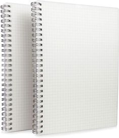 two spiral notebooks sitting side by side on top of each other, one is blank