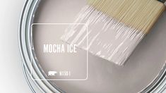 a paint can with a brush in it and the words mocha ice on it