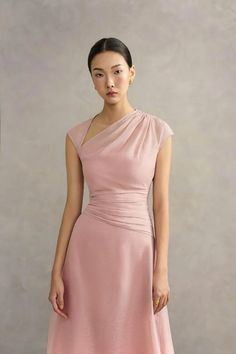 Mean Blvd, Silk Outfit, Asymmetric Neckline, Ankle Length Dress, Grad Dresses, Chic Dress, Guest Dresses